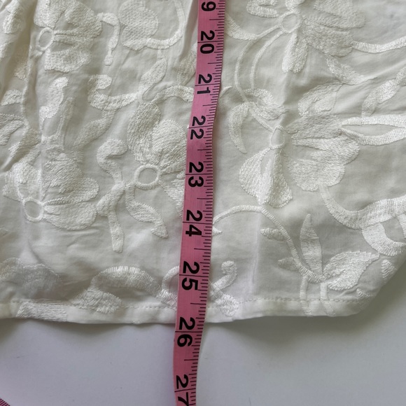 NWT Brixon Ivy Andrina Embroidery Cream Blouse Cropped Sleeves Sz A Rayon - Picture 10 of 10